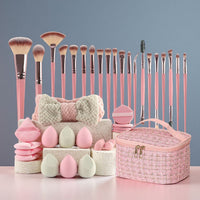 40-Piece Makeup Brush Set with Sponge Blender & Portable Travel Bag