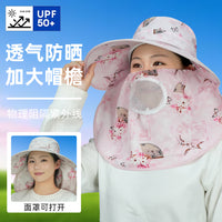 Summer Breathable Sun Protection Hat with Neck Flap for Outdoor Activities