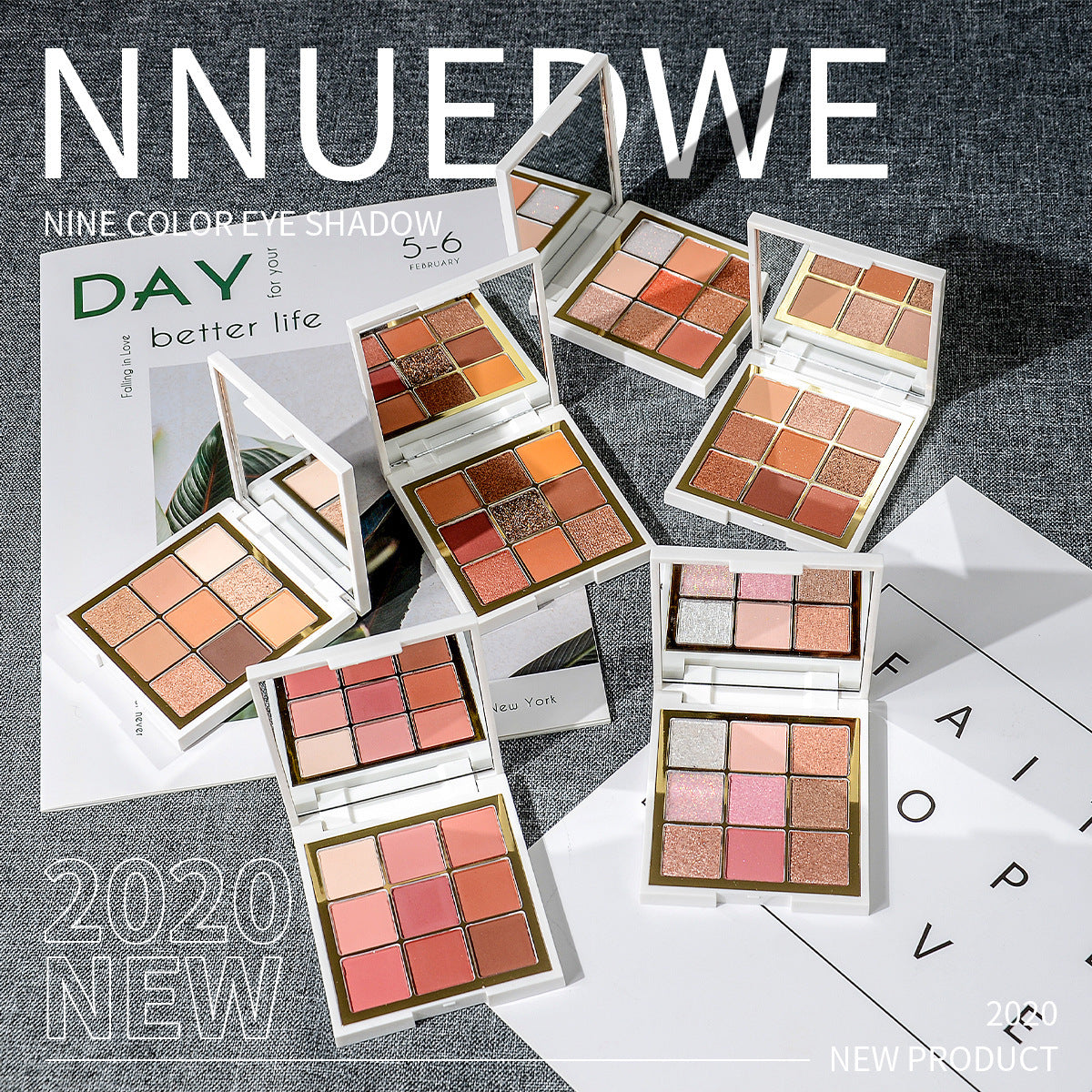 nnuedwe 9-Color Eyeshadow Palette Matte Shimmer Earth Tones