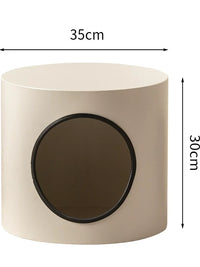 Semi-Circular Privacy Cat Cave Stool with Cushion