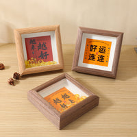 Mini Square Wooden Photo Frame for Calligraphy Art, 4x4 to 6x6 inch, Desktop or Wall Mount, Housewarming Decor