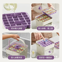 Ice Cube Tray with Press-Type Ice Release, Food-Grade Household Refrigerator Storage Box for DIY Ice Making