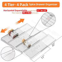 PET Tiered Spice Rack for Kitchen Drawers - Seasoning Jar Organizer
