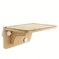 Wall-Mounted Cat Hammock with Wooden Steps - Modern Pet Climbing Ladder & Perch