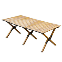 Portable Aluminum Alloy Roll-Up Camping Table for Outdoor BBQ & Travel
