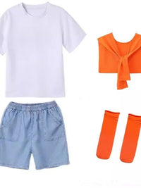 Kids' Cotton Candy Color Dance Performance Outfit for School Events and Cheerleading