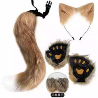 Plush Animal Paw Fingerless Gloves for Cosplay & Halloween