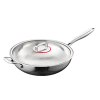 Titanium Wok Non-stick Round Bottom Induction Cooktop Gas Stove Compatible