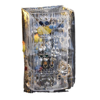 Rotating Dustproof Jewelry Organizer with Multiple Tiers for Rings, Earrings, and Necklaces