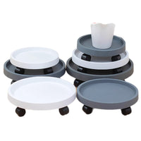 Heavy-Duty Rolling Plant Caddy with Water Tray - Resin Plant Pot Mover with Wheels