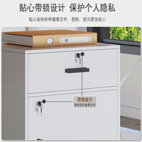 Mobile Wood File Cabinet with Lock and Wheels, Under Desk Storage Organizer with Drawers for Office