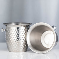 Stainless Steel Thickened Ice Bucket with Handles, Champagne Basin, Wine Chiller for Home and Bar