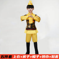 Kids Yue Fei General Costume with Cape for Stage Performance