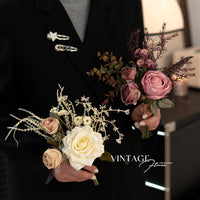 Autumn Rose Artificial Flower Bouquet for Table Decor and Home Decoration