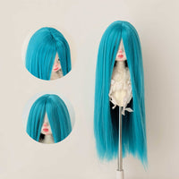 BJD Doll Long Straight Hair Wig with Bangs for 1/3, 1/4, 1/6 Scale Dolls