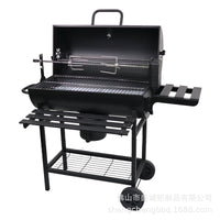 Outdoor Charcoal BBQ Grill with Electric Rotisserie for Patio Villa, American Style Smoker Grill for 5 People
