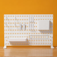 Desktop Pegboard Organizer Office Partition Workstation Desk Stationery Storage Rack No-Drill Installation