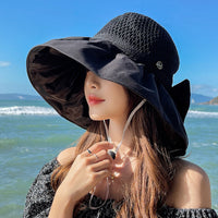 Women's UV Protection Sun Hat Wide Brim Bucket Hat for Outdoor Beach