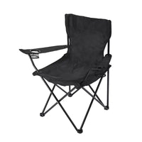 Outdoor Folding High-Back Fishing Chair with Armrests for Camping Picnic Beach Park