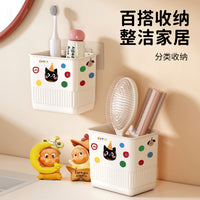 Wall-Mounted Toothbrush and Comb Holder with Drainage for Bathroom