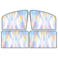 Laser Iridescent Magnetic Car Sun Shade for Side Windows, Opaque Titanium Silver Reflective
