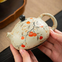 Dehua Ceramic Teapot with Blue and White Glaze, Vintage Handmade Kung Fu Tea Set for Home Use