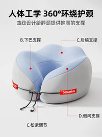 Memory Foam U-Shaped Travel Neck Pillow for Airplanes and High-Speed Trains with Storage Bag