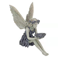 Angel Girl Fairy Bird Feeder Resin Statue for Outdoor Garden & Patio Decor
