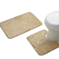Faux Rabbit Fur Bathroom Mat Set - Non-Slip, Absorbent, Easy Clean