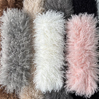 Winter Faux Lambswool Magnetic Scarf, Solid Color Plush Neck Warmer, Thickened Double-Sided Fleece Neck Gaiter