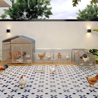 Galvanized Wire Animal Run Tunnel Enclosure for Chickens, Rabbits, and Small Pets
