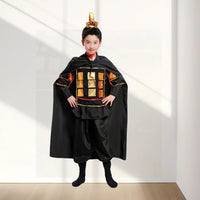 Kids Ancient Chinese Soldier Costume with Helmet and Shoe Covers for Performance