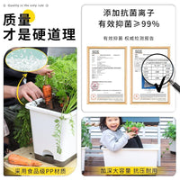 Deepened Self-Watering Planter Box for Balcony & Rooftop Gardening - Large Capacity Root Growing Container for Vegetables & Strawberries