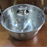 430 Stainless Steel Japanese Sukiyaki Hot Pot with Magnetic Base and Wooden Lid