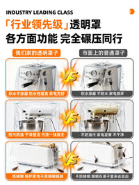Appliance Dust Cover for Coffee Makers and Kitchen Machines, Waterproof and Oil-proof, Transparent Protective Cover