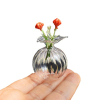 DIY Miniature Dollhouse Wavy Mouth Glass Vase for Crafts