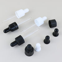 Ribbed Dropper Bottle Caps with Silicone Head for Essential Oil Bottles, 18mm Thread
