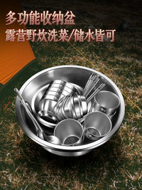 Islands Wonder 304 Stainless Steel Portable Outdoor Dinnerware Set for Camping & Picnic