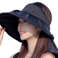 Women's Summer Outdoor Sun Visor Hat with Neck Flap - UV Protection & Breathable