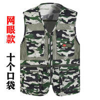 Men's Summer Mesh Multi-Pocket Quick Dry Vest for Hiking Fishing Photography