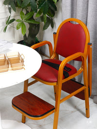 Adjustable Baby High Chair with PU Leather Seat for Home and Restaurant Use