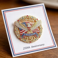 USA 250th Anniversary Freedom Eagle Rhinestone Brooch Pin
