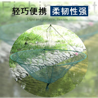 Foldable Fishing Net Trap with Bait and Pole for Shrimp and Fish