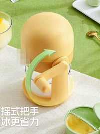 Manual Ice Shaver with Dual-Color Ice Tray for Homemade Shaved Ice and Smoothies