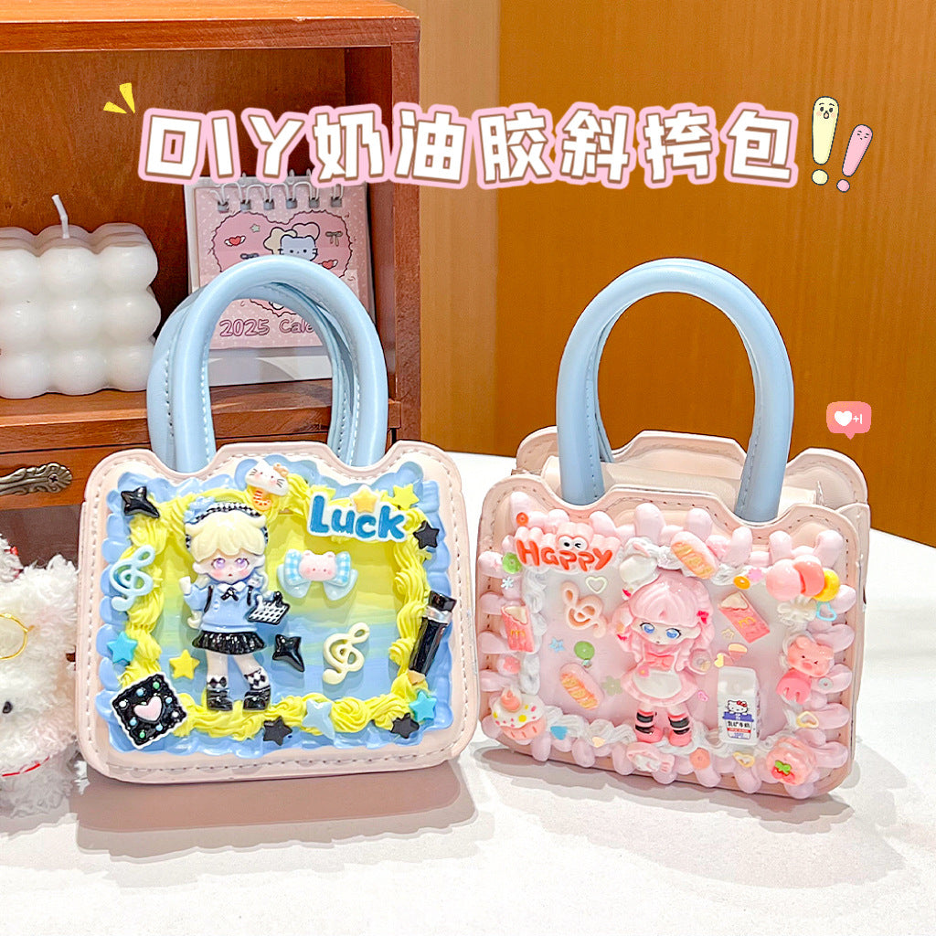 DIY Cream Glue Cartoon Crossbody Bag Craft Kit for Girls
