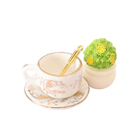 Dollhouse Miniature Ceramic Vase & Teacup Set, DIY Decor Accessories for Doll House Scenes