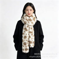 Faux Lambswool Tie-Dye Printed Scarf Shawl for Autumn/Winter