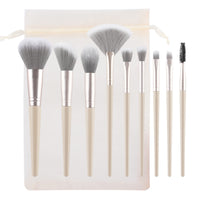 9-Piece Makeup Brush Set with Mesh Bag for Beginners