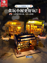 DIY Miniature Dollhouse Kit with LED Light - Hand-Assembled Building Model for Girls