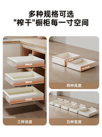 Pull-Out Kitchen Cabinet Organizer Drawer with Soft-Close Slides for Spices and Under-Sink Storage